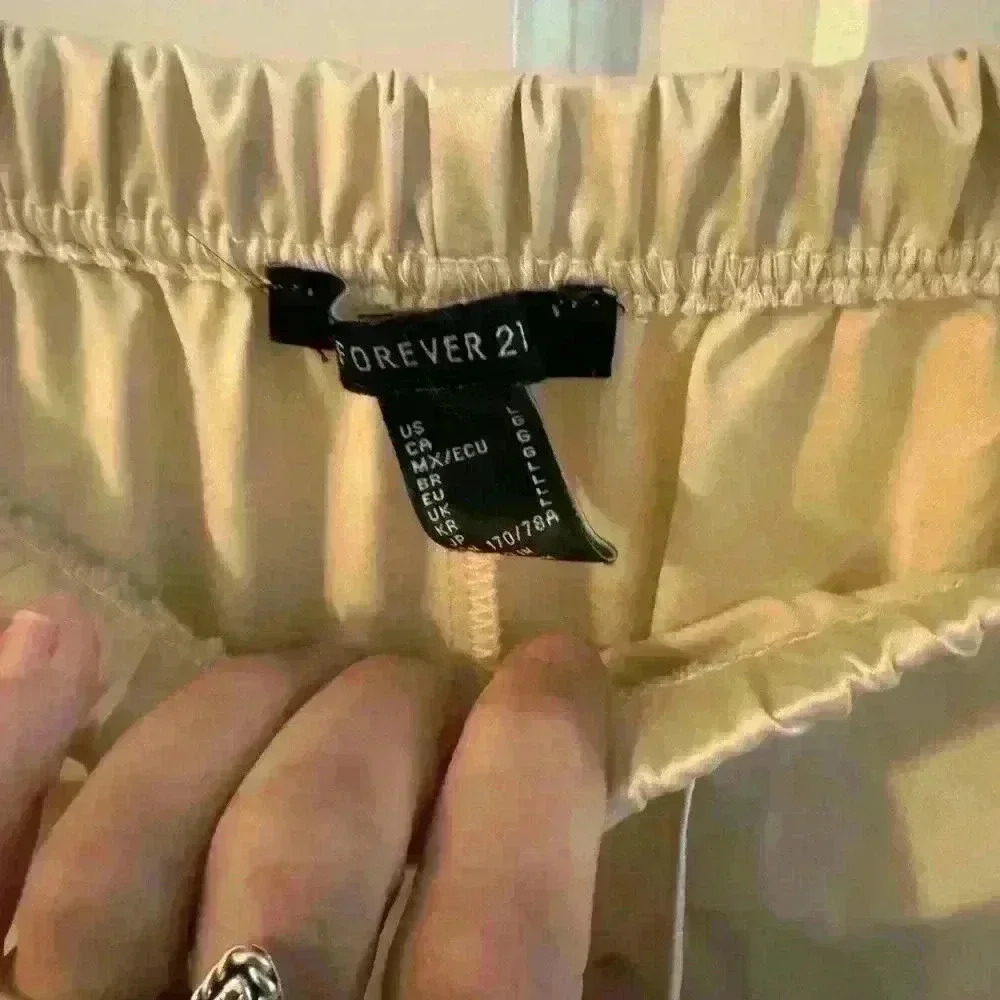 Forever 21 Satin Drawstring Wide-Leg Pants Large - Picture 7 of 7